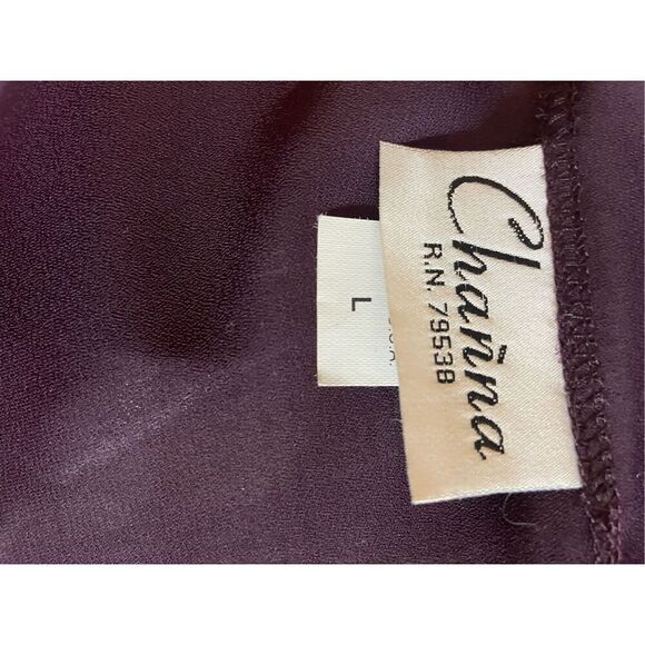 Channa Vintage Semi-Sheer Plum Open Blazer Long Sleeve Size Large - Picture 8 of 13